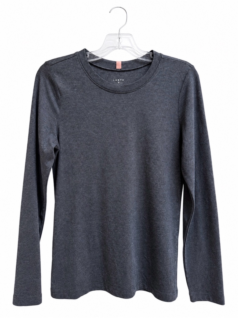 Lunya Restore Long Sleeve Crew Charcoal Gray XL Supima Cotton Lounge Top
